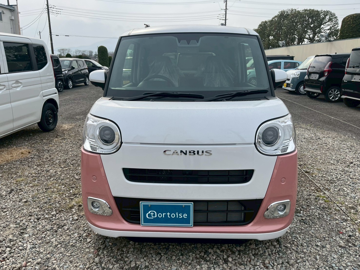 新型ムーヴキャンバス ミニカー ストライプス アプリコット